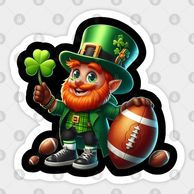 Football Leprechaun Shamrock Irish St Patricks Day Sticker by click2print